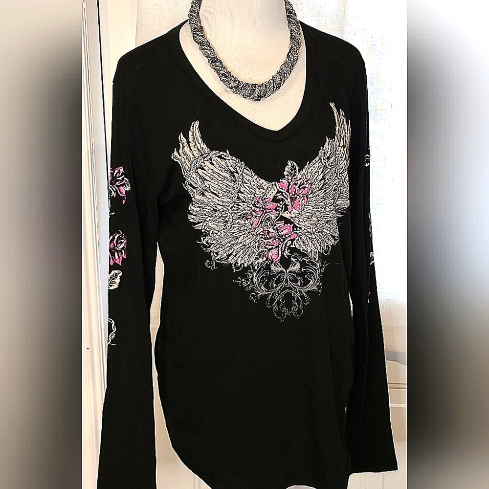 Roses, Wings, & barbed Wire Long Sleeve